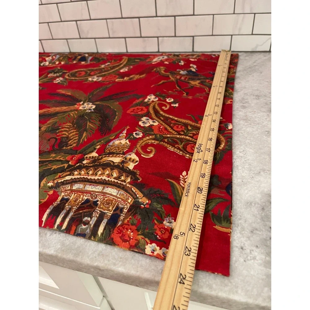 Pottery Barn Pillow Shams Set of 2 23.5 Euro Spice Route Chinoiserie Red Square